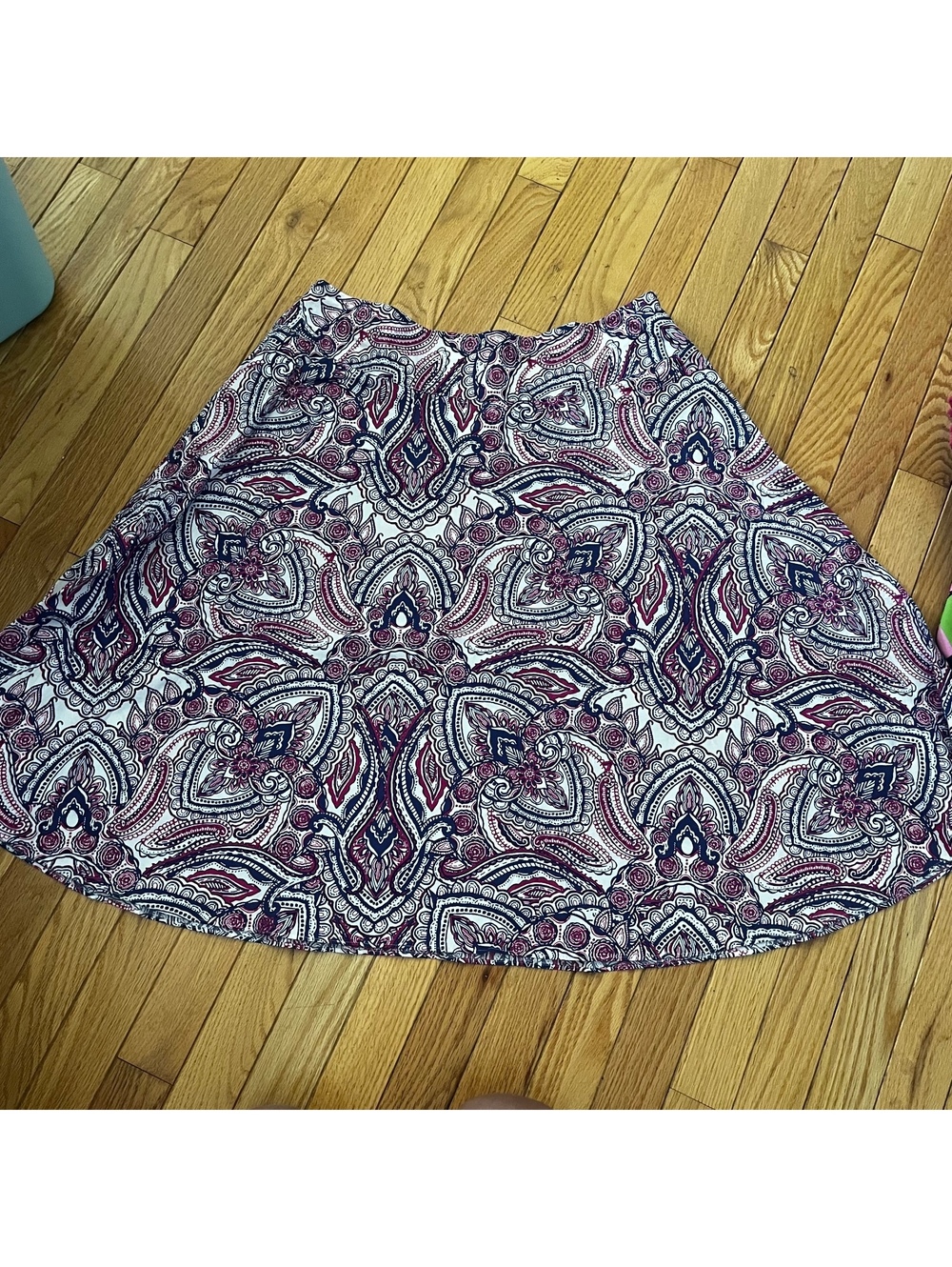Talbots Women's Cotton A-Line Skirt Size 12 Paisley Print